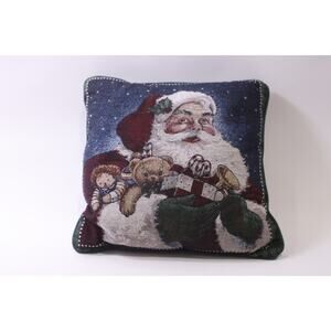 Santa Claus, Throw Pillow, 15", Embroidered, Christmas, Decor, ~ 251227-WH 954